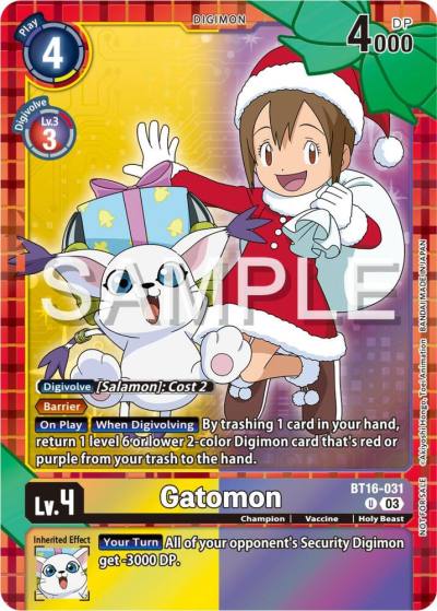 Gatomon Winter Holiday Event 2024 BT16-031 U Beginning Observer Digimon card