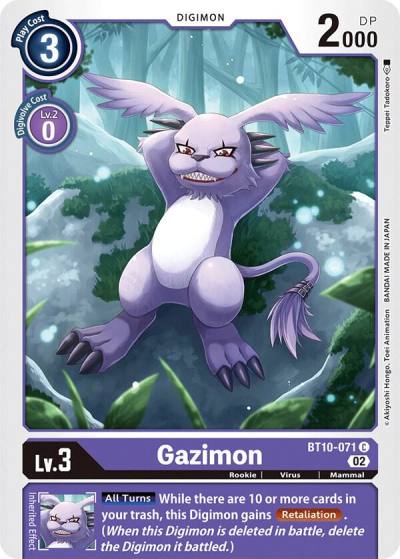 Gazimon BT10-071 C Xros Encounter Digimon card