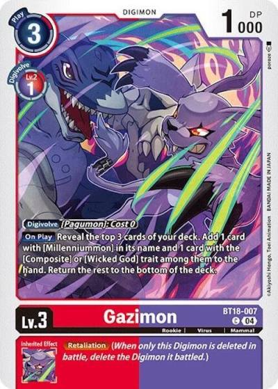 Gazimon BT18-007 C Release Special Booster 2.0 Digimon card