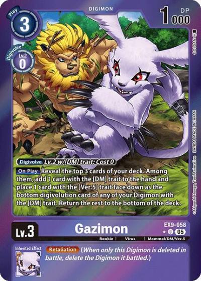 Gazimon Limited Foil EX9-058 U Versus Monsters Digimon card