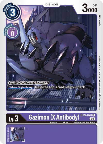 Gazimon X Antibody BT9-070 C X Record Digimon card