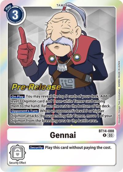 Gennai BT14-088 R Blast Ace Pre-Release Cards Digimon card