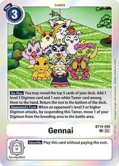 Gennai Secret Crisis Movie Memorial Pack BT14-088 R Secret Crisis Digimon card