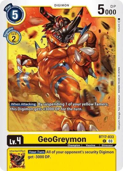 GeoGreymon BT17-033 C Secret Crisis Digimon card
