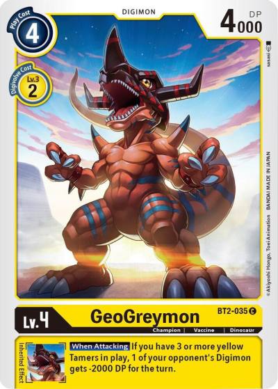 GeoGreymon BT2-035 C Release Special Booster 1.5 Digimon card