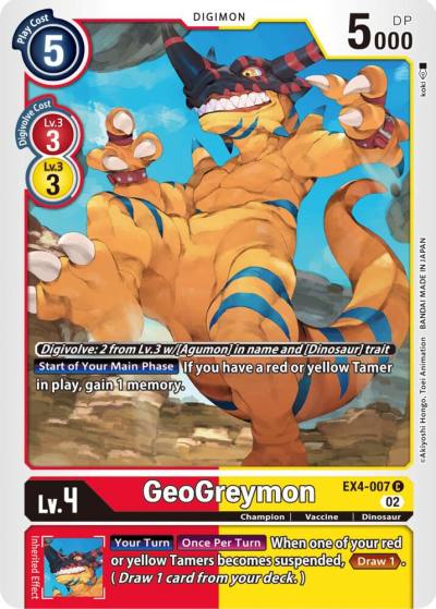GeoGreymon EX4-007 C Alternative Being Booster Digimon card