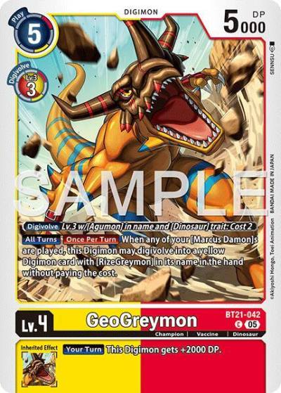 GeoGreymon Reprint BT21-042 C Advanced Booster Digimon Generation Digimon card