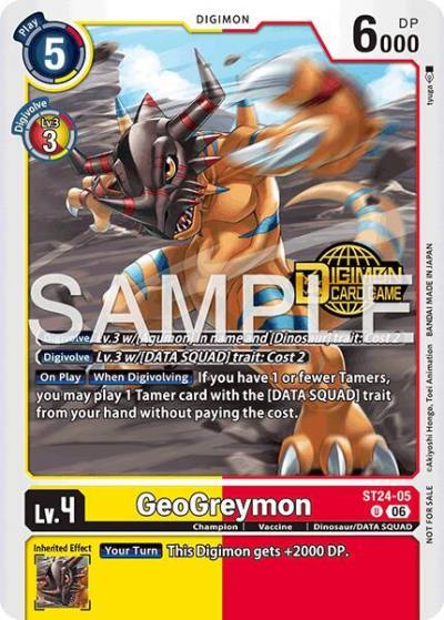 GeoGreymon Welcome Tamers Pack Vol2 ST24-05 U Starter Deck 24: Data Squad Release Event Cards Digimon card