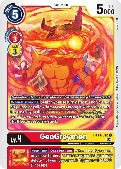 Geogreymon BT13-012 C Versus Royal Knights Digimon card