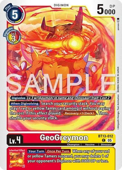 Geogreymon Reprint BT13-012 C Advanced Booster Digimon Generation Digimon card