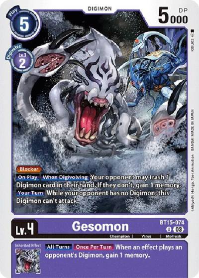 Gesomon BT15-074 U Exceed Apocalypse Digimon card
