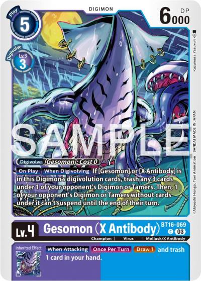 Gesomon X Antibody BT16-069 C Beginning Observer Digimon card