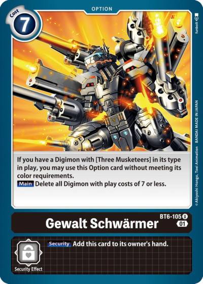 Gewalt Schwarmer BT6-105 U Double Diamond Digimon card