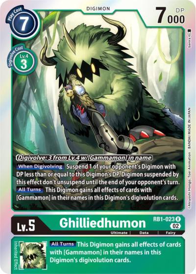 Ghilliedhumon RB1-023 R Resurgence Booster Digimon card