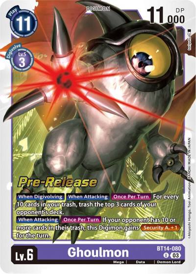 Ghoulmon BT14-080 U Blast Ace Pre-Release Cards Digimon card