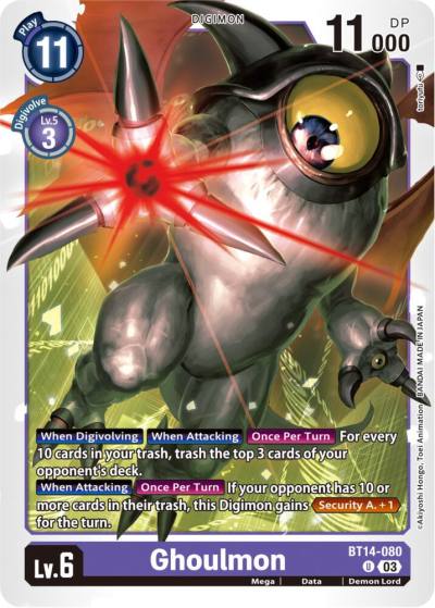Ghoulmon BT14-080 U Blast Ace Digimon card