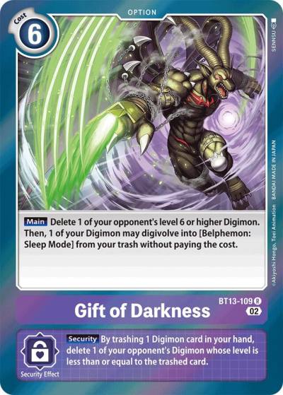 Gift of Darkness BT13-109 R Versus Royal Knights Digimon card