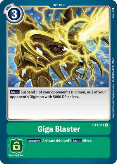Giga Blaster BT1-111 R Release Special Booster 1.0 Digimon card