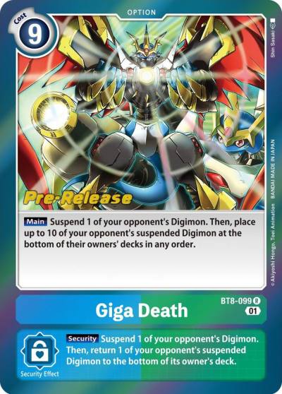 Giga Death BT8-099 R New Awakening Pre-Release Cards Digimon card