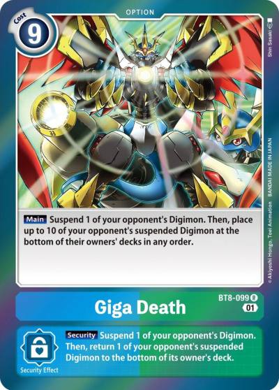 Giga Death BT8-099 R New Awakening Digimon card