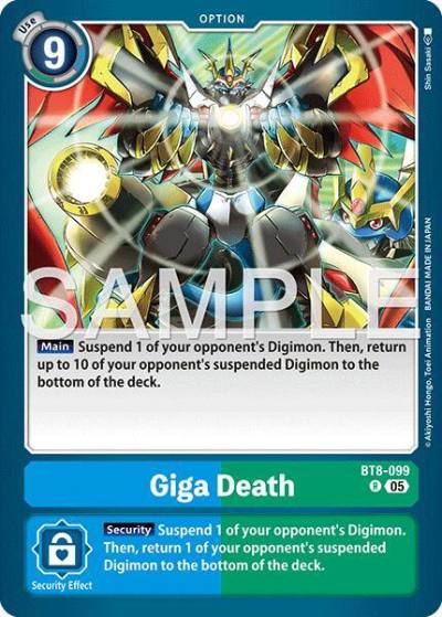 Giga Death Reprint BT8-099 R Advanced Booster Digimon Generation Digimon card