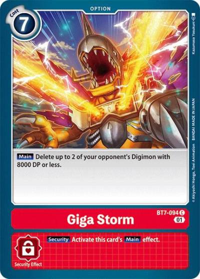 Giga Storm BT7-094 C Next Adventure Digimon card