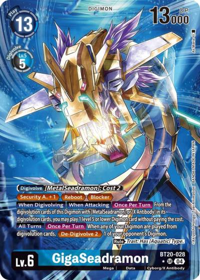 GigaSeadramon Alternate Art BT20-028 SR Release Special Booster 2.5 Digimon card