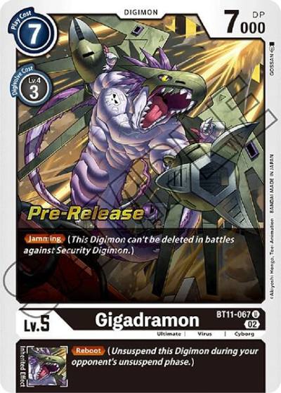 Gigadramon BT11-067 U Dimensional Phase Pre-Release Cards Digimon card