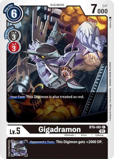 Gigadramon BT6-061 C Double Diamond Digimon card