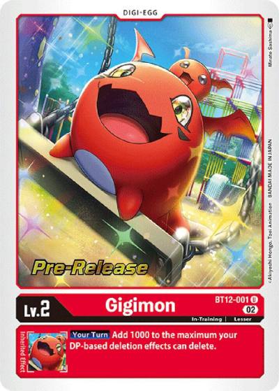 Gigimon BT12-001 U Across Time Pre-Release Cards Digimon card