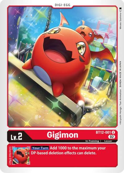 Gigimon BT12-001 U Across Time Digimon card