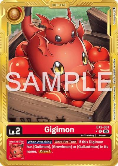Gigimon Gold Border EX2-001 U Advanced Booster Digimon Generation Digimon card
