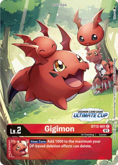 Gigimon Ultimate Cup BT12-001 U Across Time Digimon card