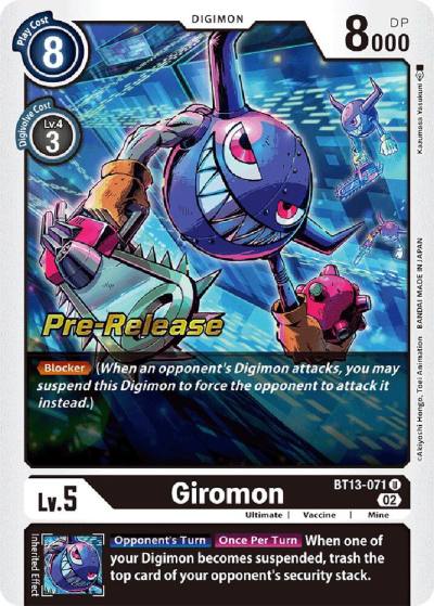 Giromon BT13-071 U Versus Royal Knights Pre-Release Cards Digimon card