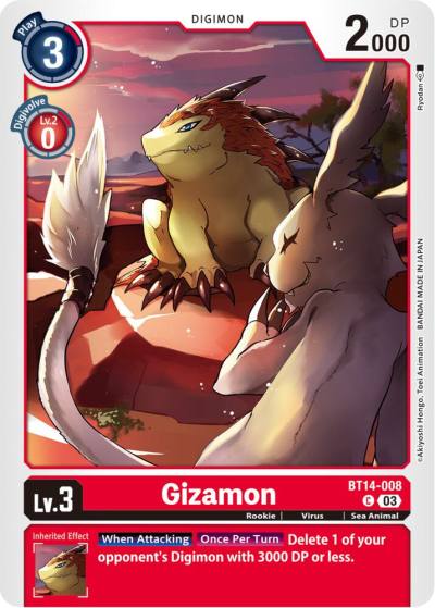 Gizamon BT14-008 C Blast Ace Digimon card