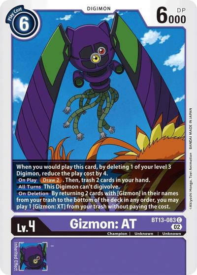 Gizmon AT BT13-083 C Versus Royal Knights Digimon card