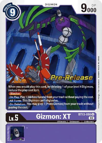 Gizmon XT BT13-086 U Versus Royal Knights Pre-Release Cards Digimon card