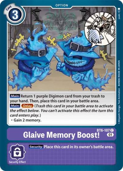 Glaive Memory Boost BT6-107 C Double Diamond Digimon card