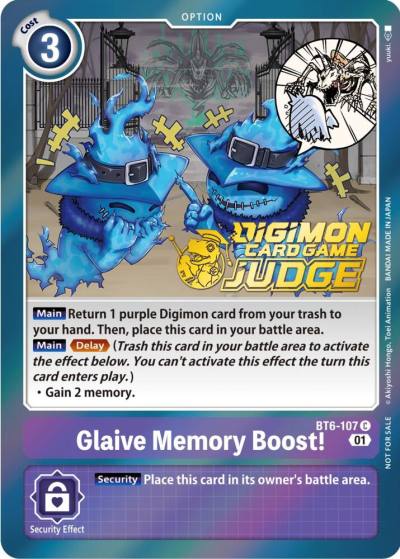 Glaive Memory Boost Judge Pack 3 BT6-107 C Double Diamond Digimon card