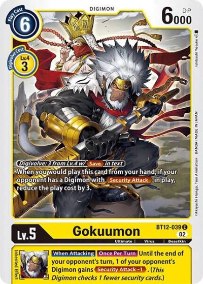 Gokuumon BT12-039 C Across Time Digimon card