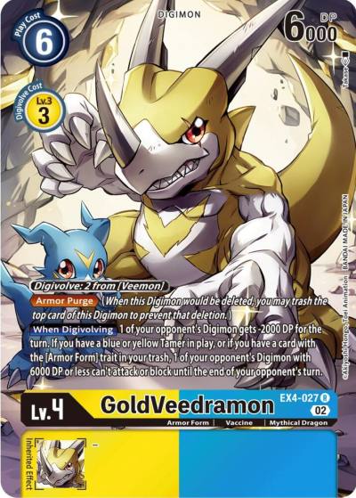GoldVeedramon Alternate Art EX4-027 R Alternative Being Booster Digimon card