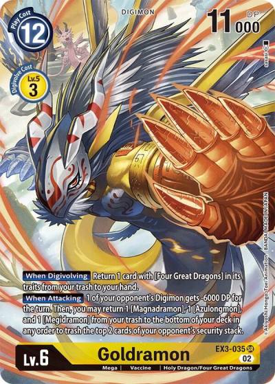 Goldramon Alternate Art EX3-035 SR Draconic Roar Digimon card