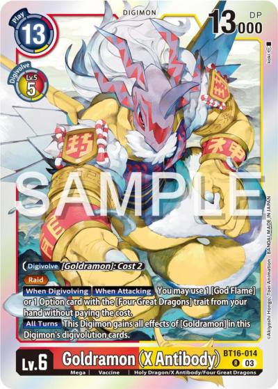 Goldramon X Antibody BT16-014 R Beginning Observer Digimon card