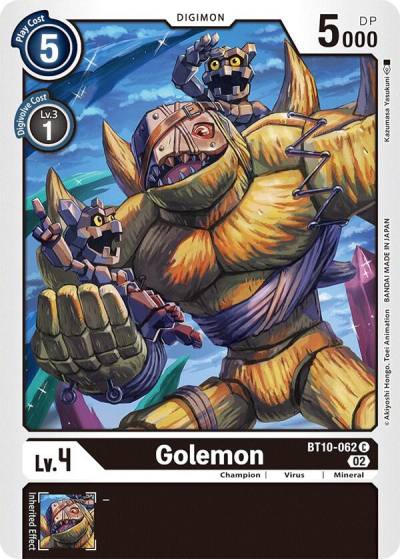 Golemon BT10-062 C Xros Encounter Digimon card