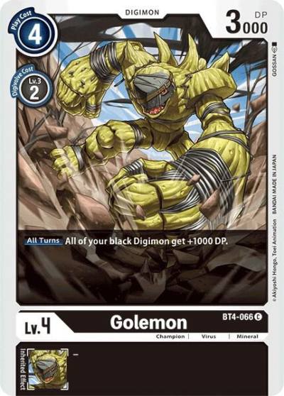 Golemon BT4-066 C Great Legend Digimon card