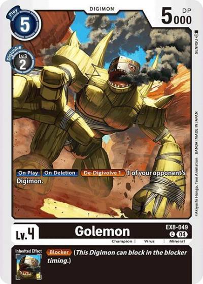 Golemon EX8-049 C Chain of Liberation Digimon card
