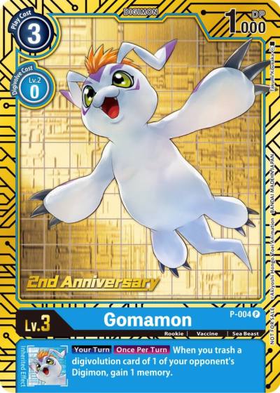 Gomamon 2nd Anniversary Card Set P-004 P Digimon Promotion Cards Digimon card