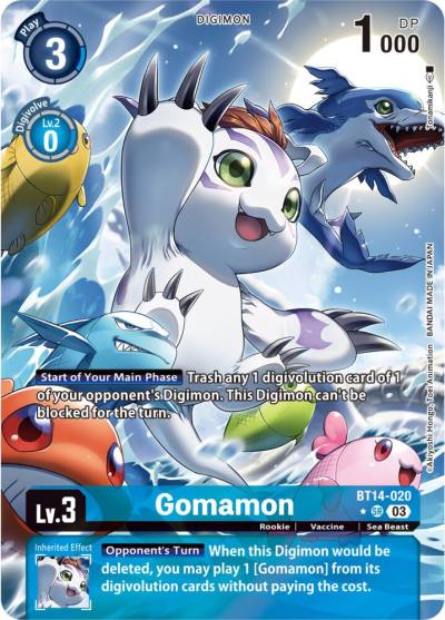 Gomamon Alternate Art BT14-020 SR Blast Ace Digimon card