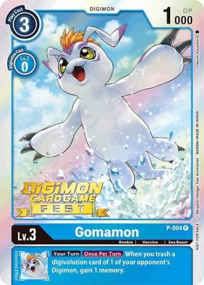 Gomamon Digimon Card Game Fest 2022 P-004 P Digimon Promotion Cards Digimon card