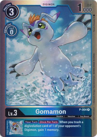 Gomamon Rainbow Foil P-004 P Digimon Promotion Cards Digimon card